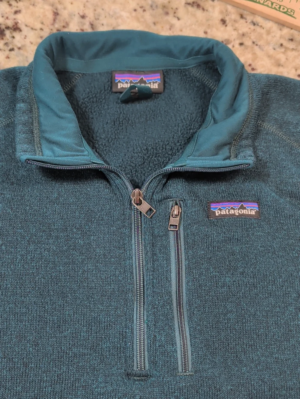 Patagonia Better Sweater Men's Dark Teal Qtr-Zip Fleece Pullover EUC Size medium